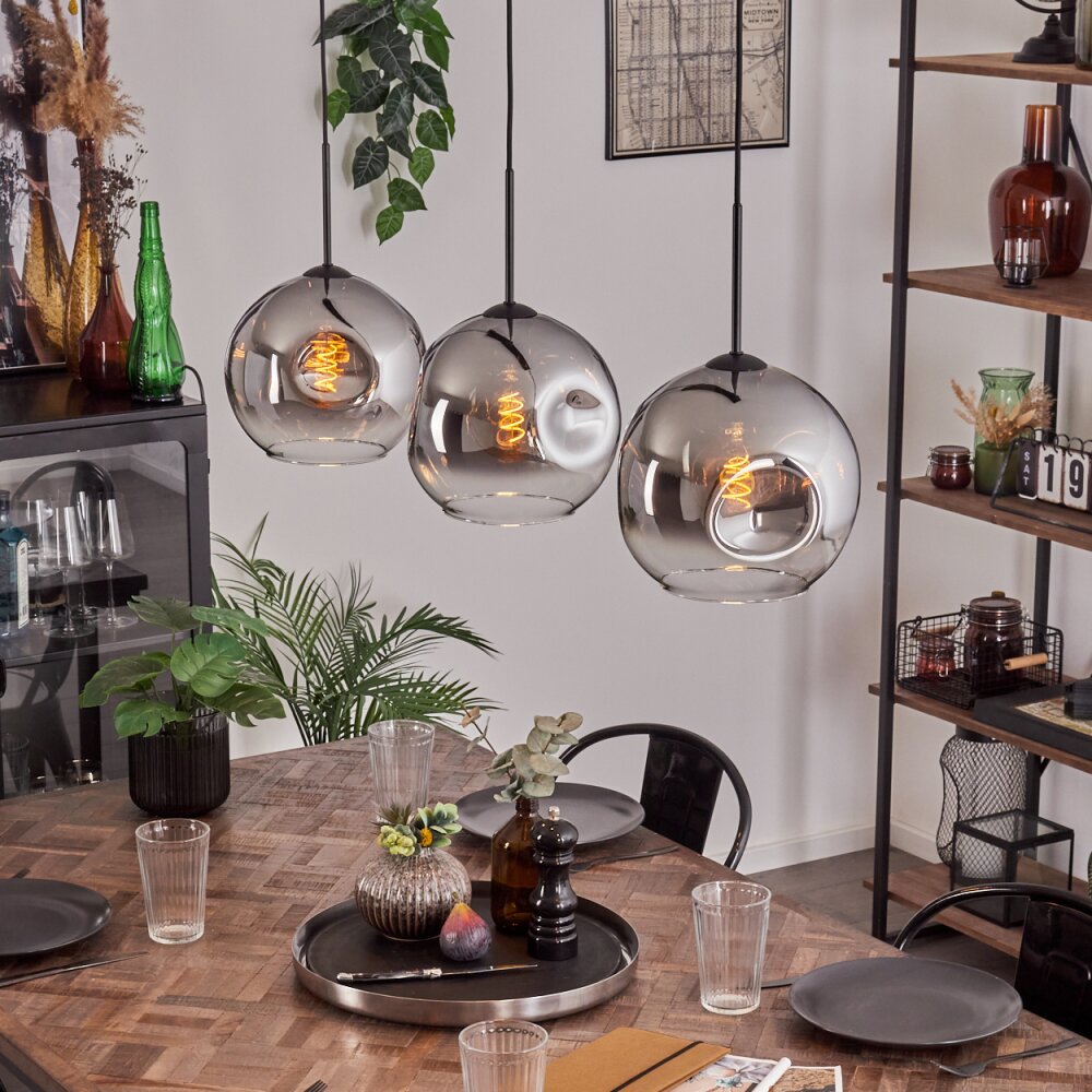 Ripoll Hanglamp Zwart, 3-lichts main product photo