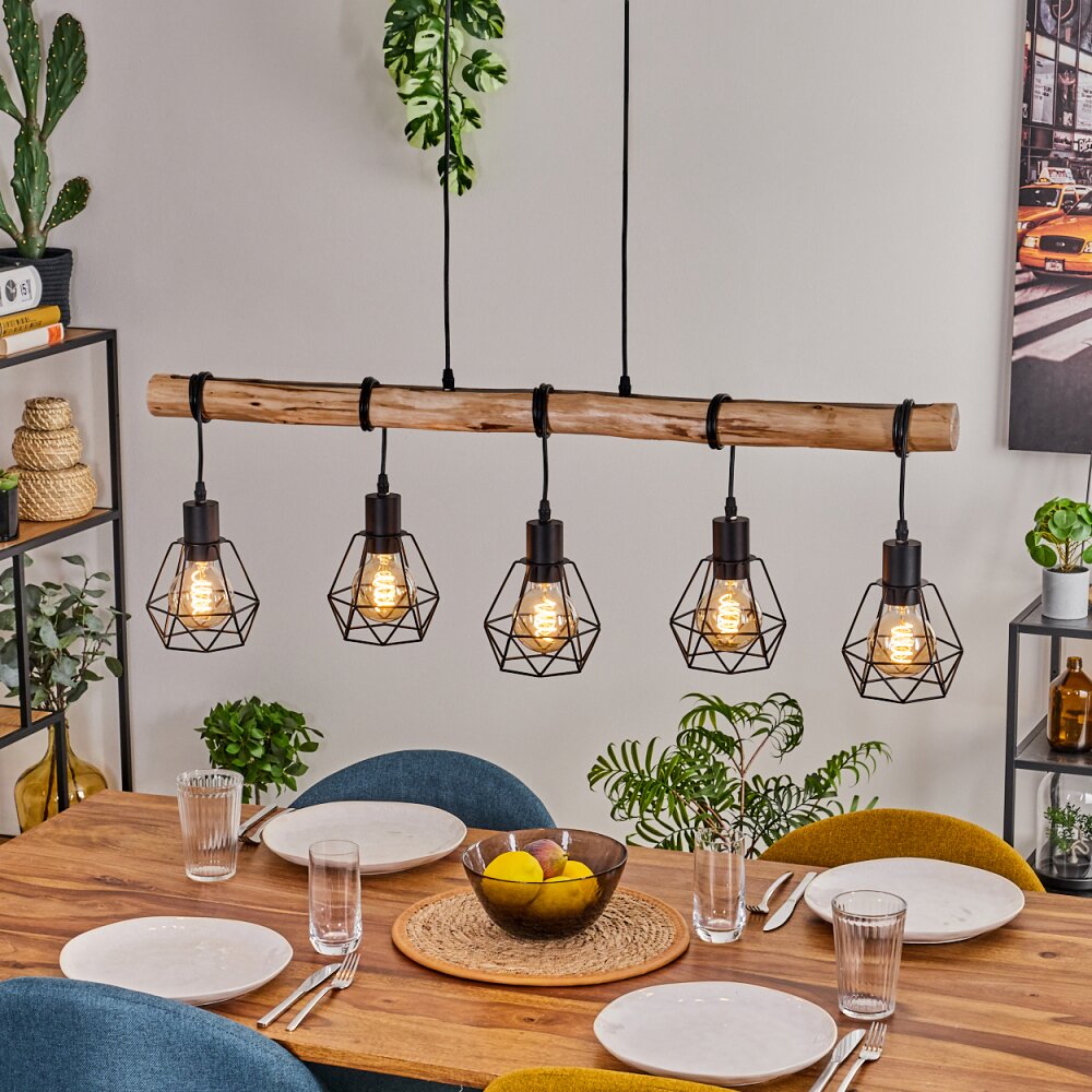Yaak Hanglamp Natuurlijke kleuren, Zwart, 5-lichts main product photo