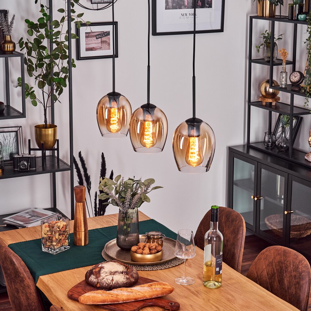 Vevino Hanglamp Zwart, 3-lichts main product photo