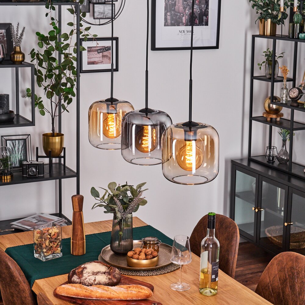 Lauden Hanglamp Amber, Duidelijk, Rookkleurig, 3-lichts main product photo