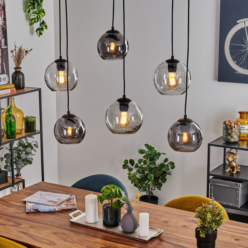 Quinteiro Hanglamp Zwart, 6-lichts main product photo