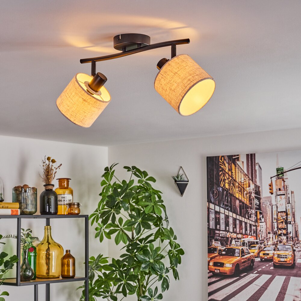 Bassagoda Plafondlamp Zwart, 2-lichts