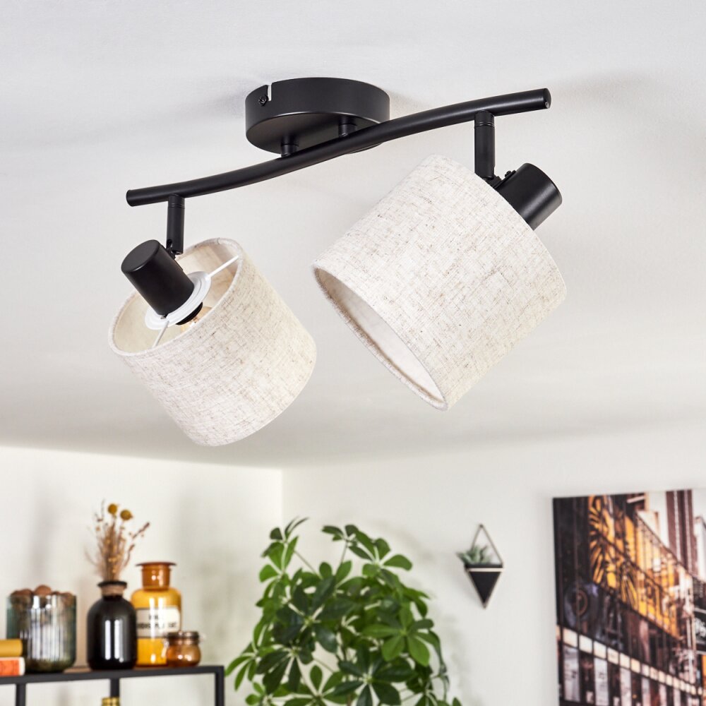 Bassagoda Plafondlamp Zwart, 2-lichts