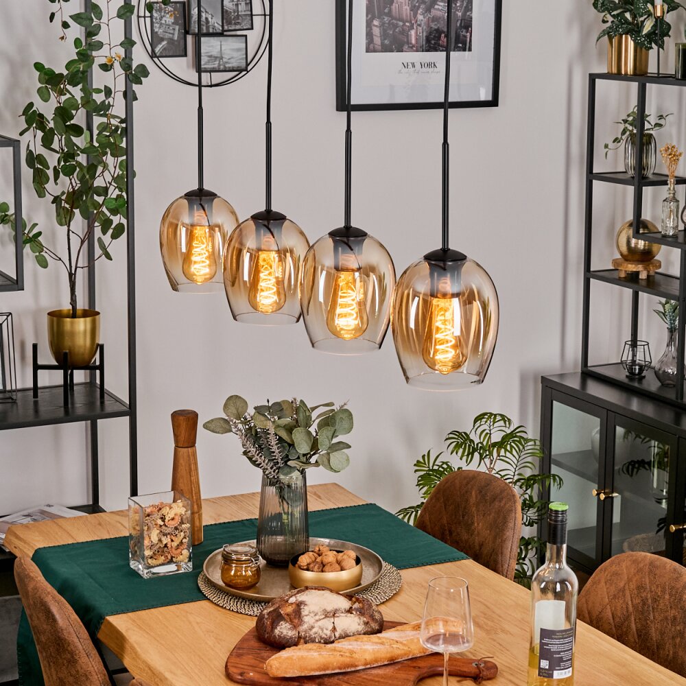 Vevino Hanglamp Zwart, 4-lichts main product photo