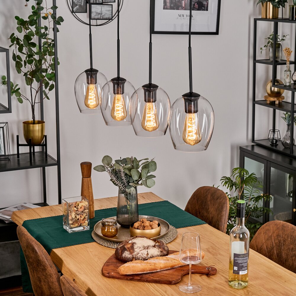 Vevino Hanglamp Zwart, 4-lichts main product photo