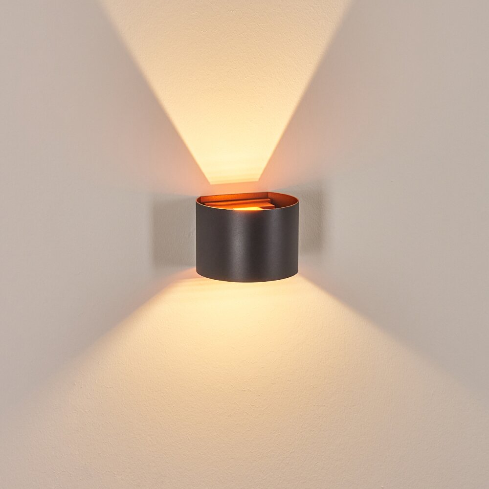 Tamarin Wandlamp voor buiten, Licht omhoog & omlaag, Wandlamp LED Koperkleurig, Zwart, 1-licht
