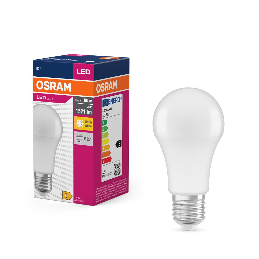 Osram E27 LED 13 Watt warm wit 1521 Lumen main product photo