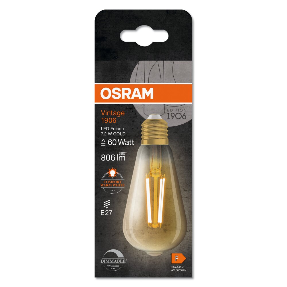 Osram E27 LED 7.2 Watt warm wit dimbaar 806 Lumen