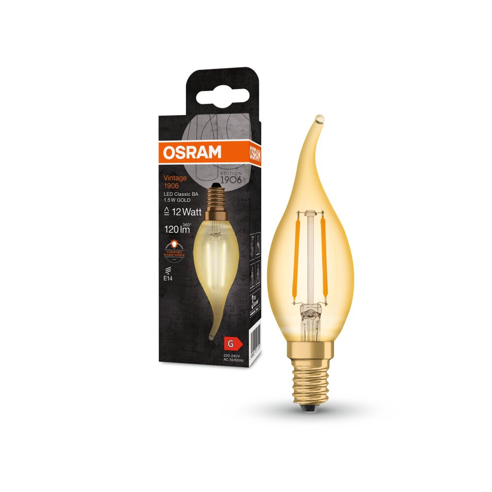 Osram E14 LED 1.5 Watt warm wit 120 Lumen main product photo