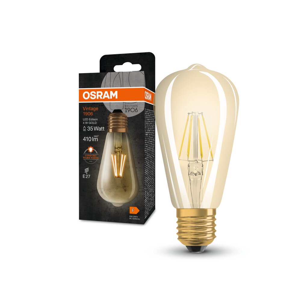 Osram E27 LED 4 Watt warm wit 410 Lumen main product photo