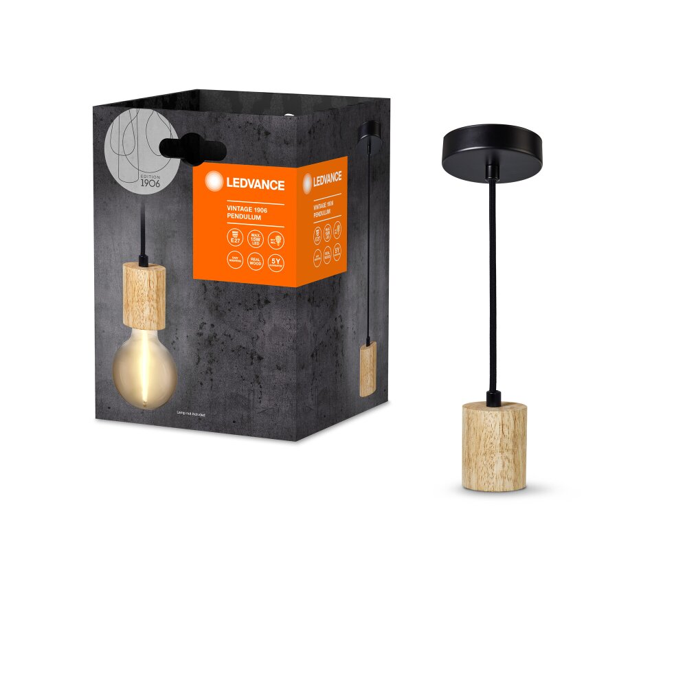 Ledvance 1906 Hanglamp houtlook, 1-licht main product photo