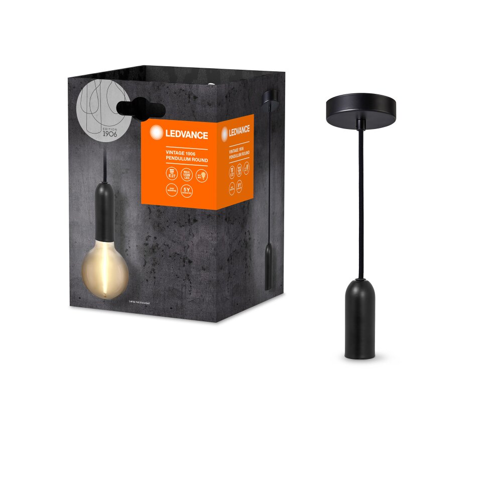 Ledvance 1906 Hanglamp Zwart, 1-licht main product photo