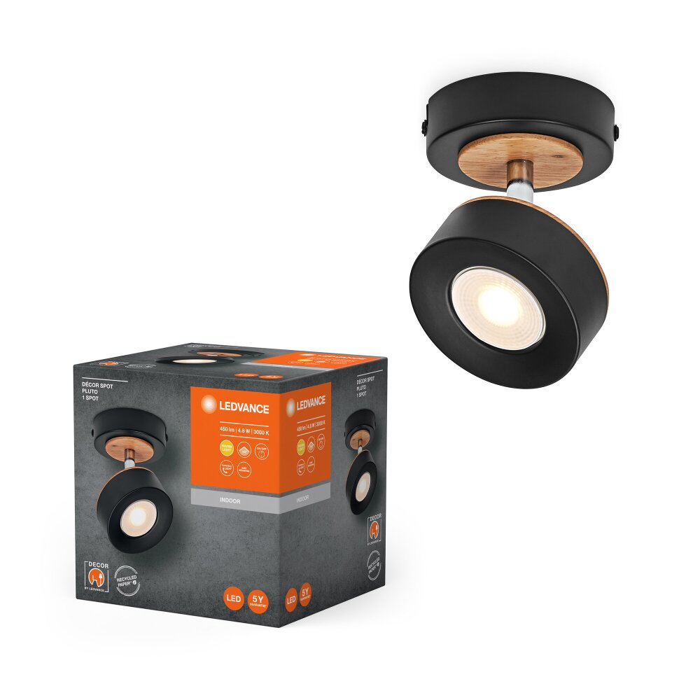 Ledvance Decor Plafondlamp LED Zwart, 1-licht main product photo