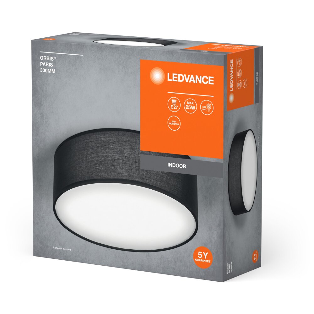 Ledvance Orbis Plafondlamp Zwart, 1-licht