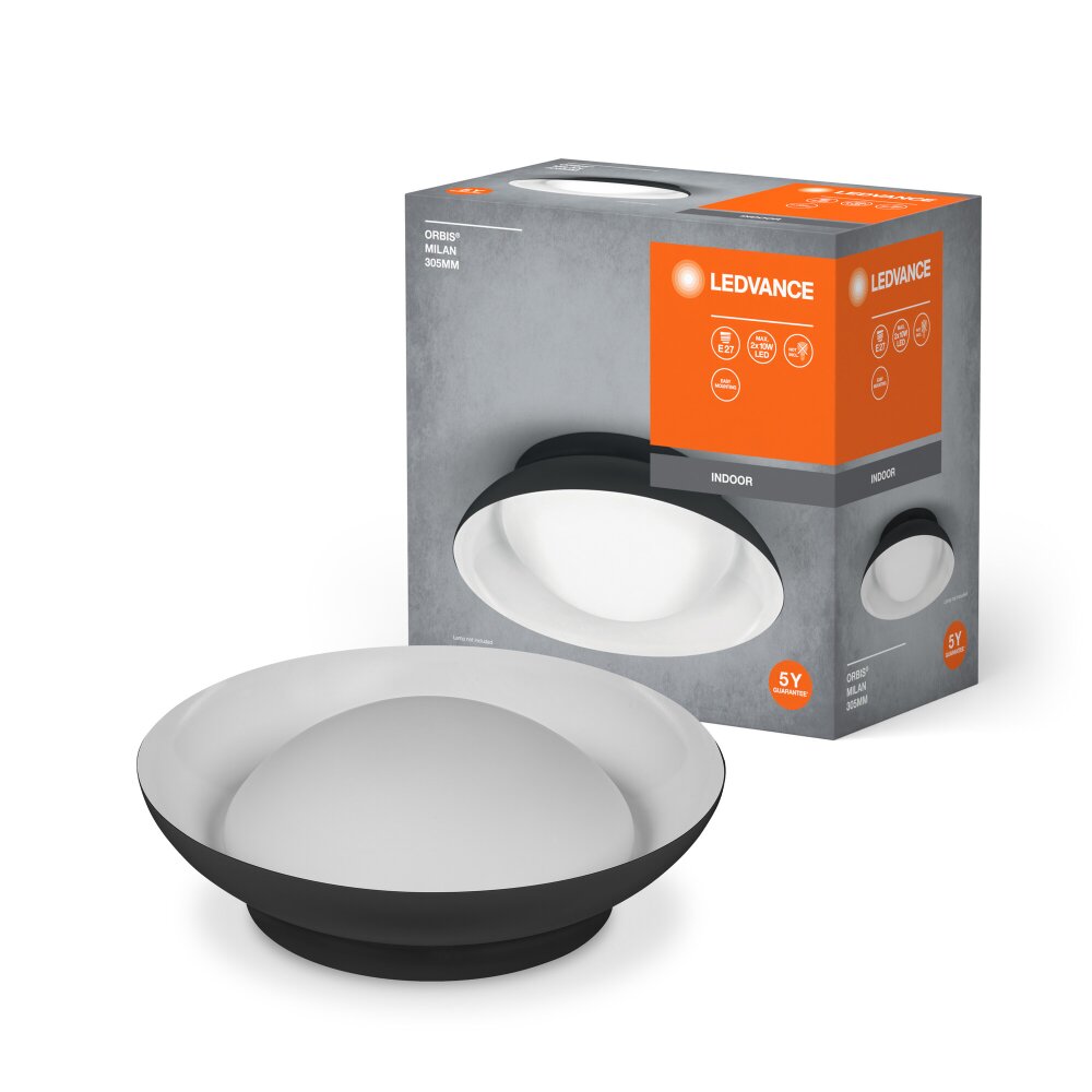 Ledvance Orbis Plafondlamp Zwart, Wit, 2-lichts main product photo