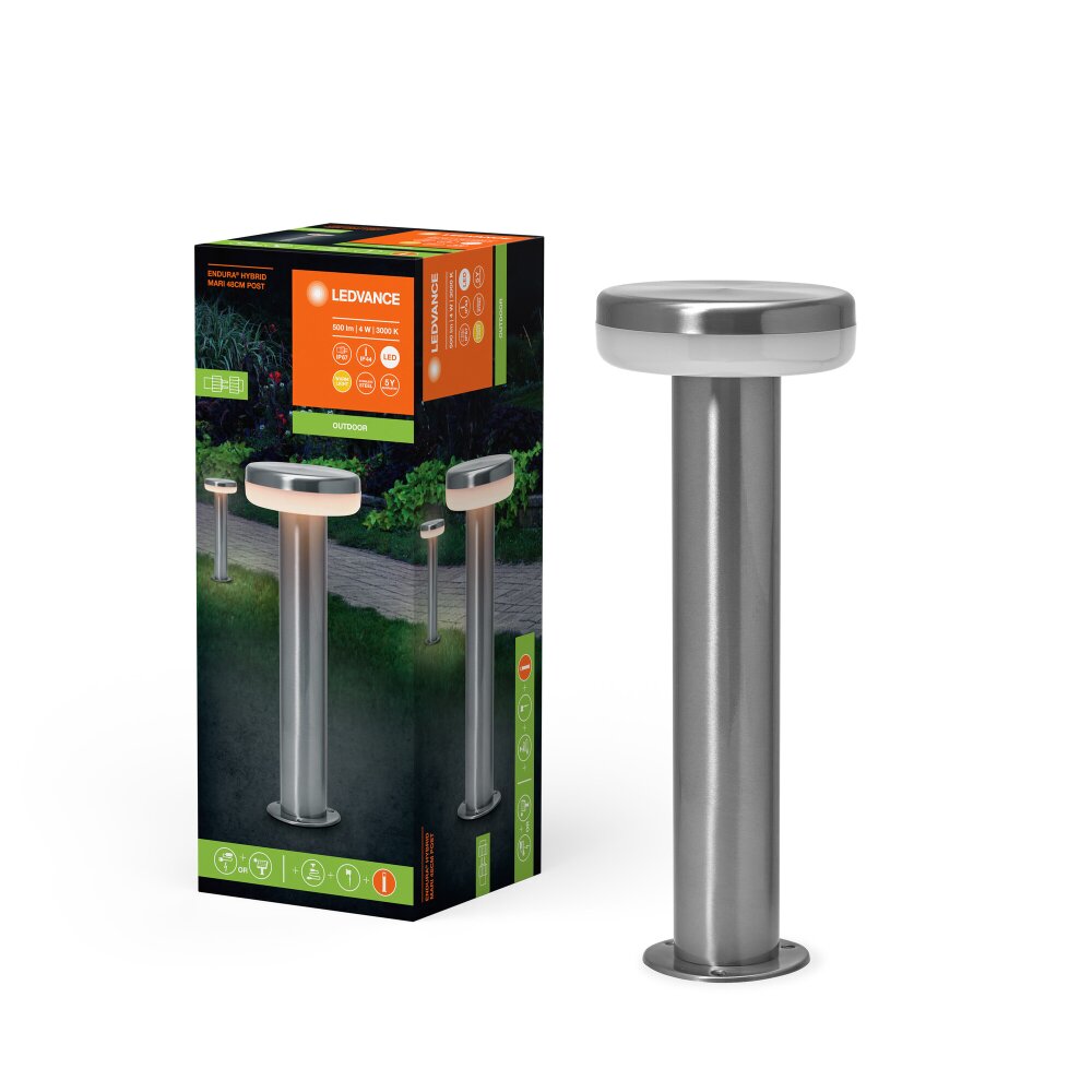 Ledvance Endura Buiten staande lamp LED Staal geborsteld, 1-licht main product photo