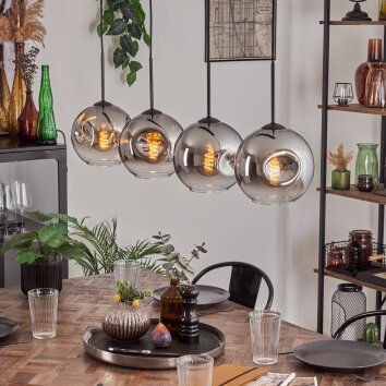 Ripoll Hanglamp Chroom, Duidelijk, 4-lichts Ripoll Hanglamp Chroom, Duidelijk, 4-lichts