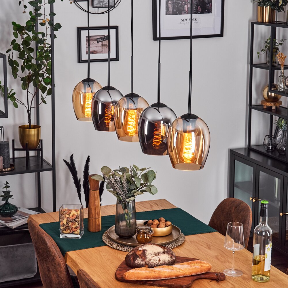 Vevino Hanglamp Amber, Chroom, 5-lichts main product photo