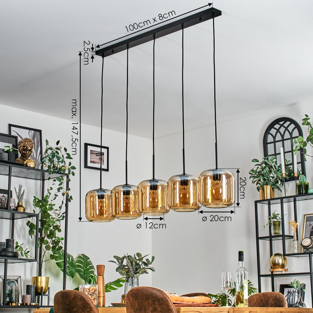 Lauden Hanglamp Amber, 5-lichts