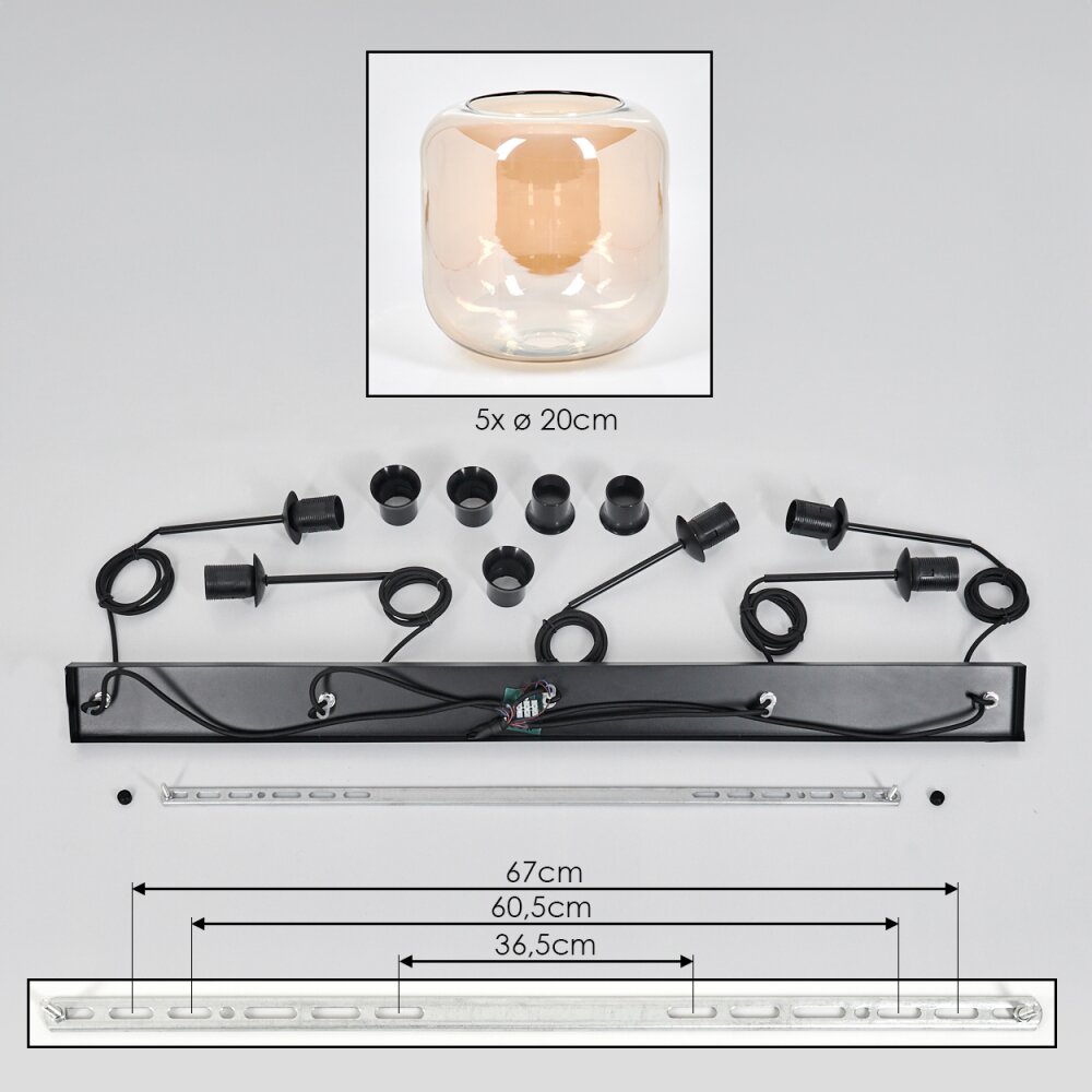 Lauden Hanglamp Amber, 5-lichts