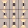 Hoods Wandlamp voor buiten, Licht omhoog & omlaag, Wandlamp LED Koperkleurig, Zwart, 1-licht