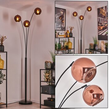 Koyoto Staande lamp Zwart, 3-lichts