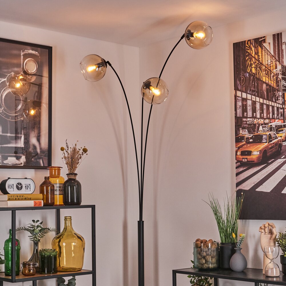 Koyoto Staande lamp Zwart, 3-lichts