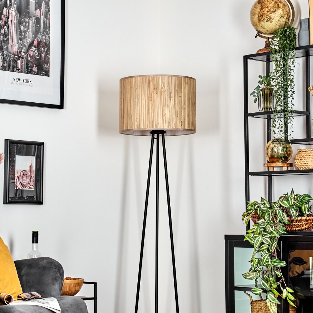 Bongal Staande lamp, Leeslamp Zwart, 1-licht