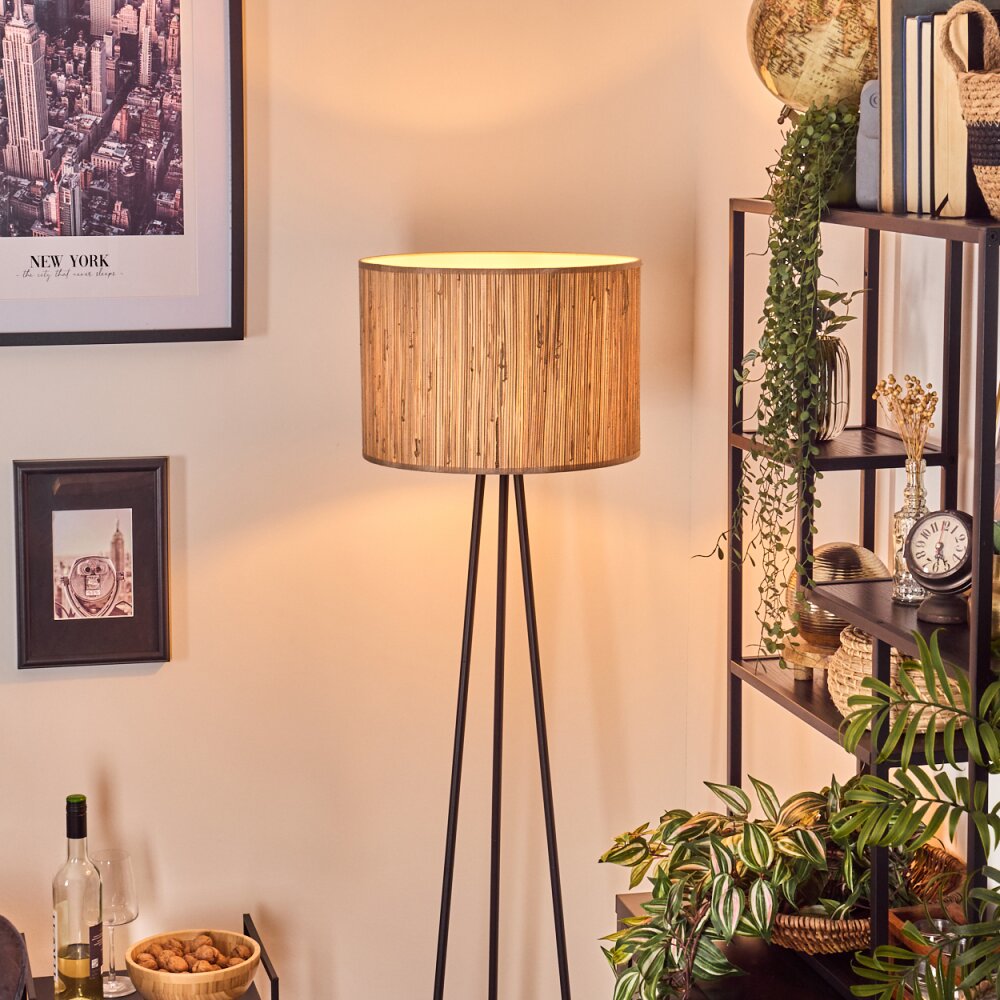 Bongal Staande lamp, Leeslamp Zwart, 1-licht