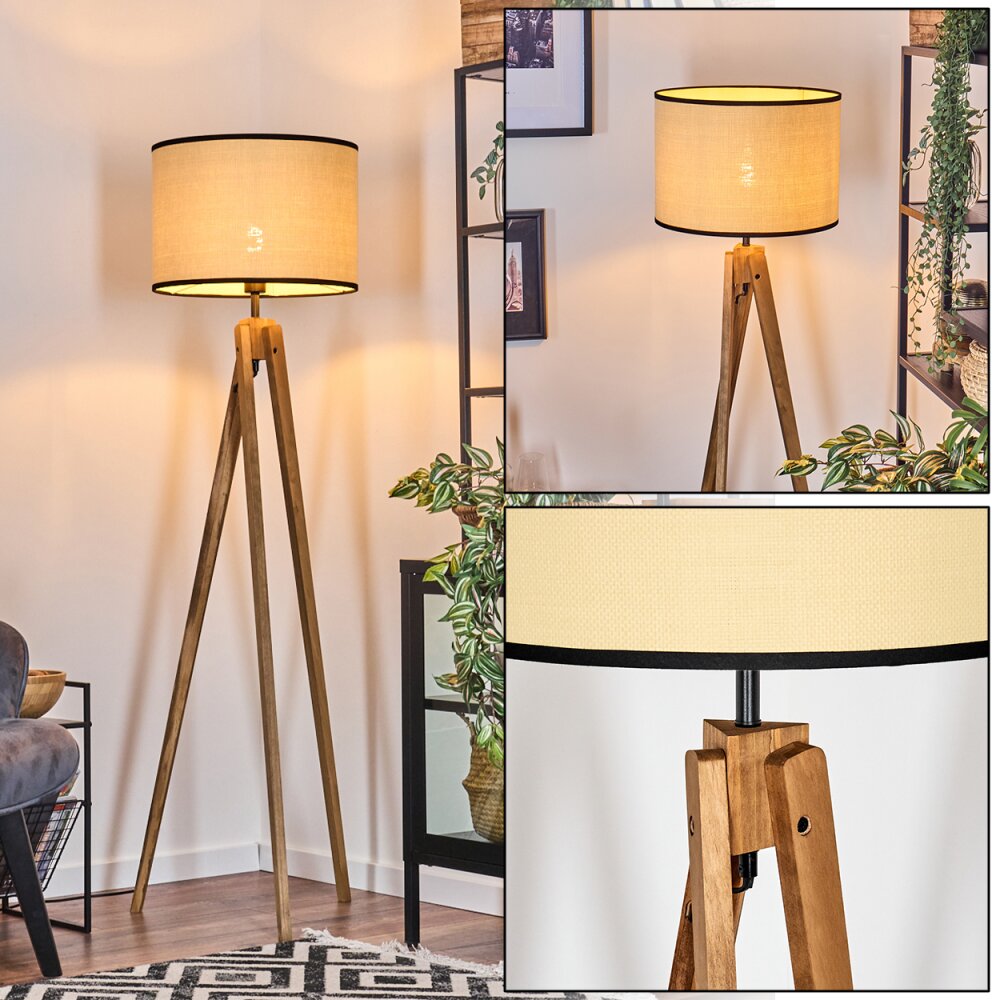 Chellas Staande lamp, Leeslamp Natuurlijke kleuren, Zwart, 1-licht main product photo