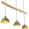 Globo Jebel Hanger Hout licht, Nikkel mat, 3-lichts