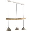 Globo Jebel Hanger Hout licht, Nikkel mat, 3-lichts