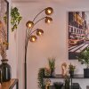 Koyoto Staande lamp Duidelijk, Koperkleurig, 5-lichts
