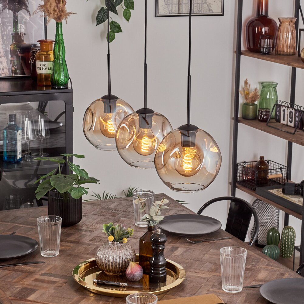 Ripoll Hanglamp Amber, Duidelijk, 3-lichts main product photo