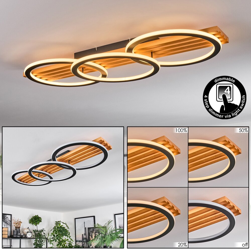 Pompu Plafondlamp LED Natuurlijke kleuren, Zwart, 1-licht main product photo