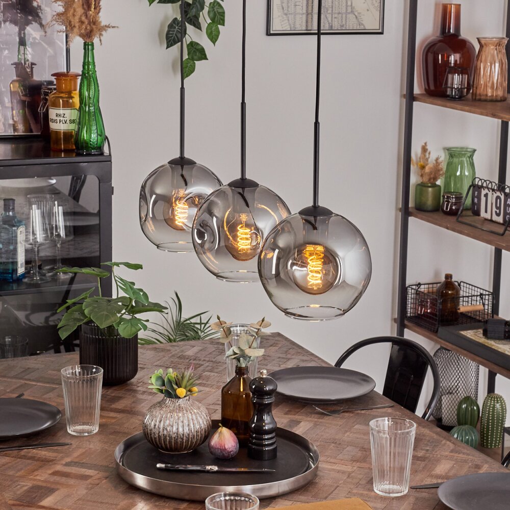 Ripoll Hanglamp Duidelijk, Rookkleurig, 3-lichts main product photo