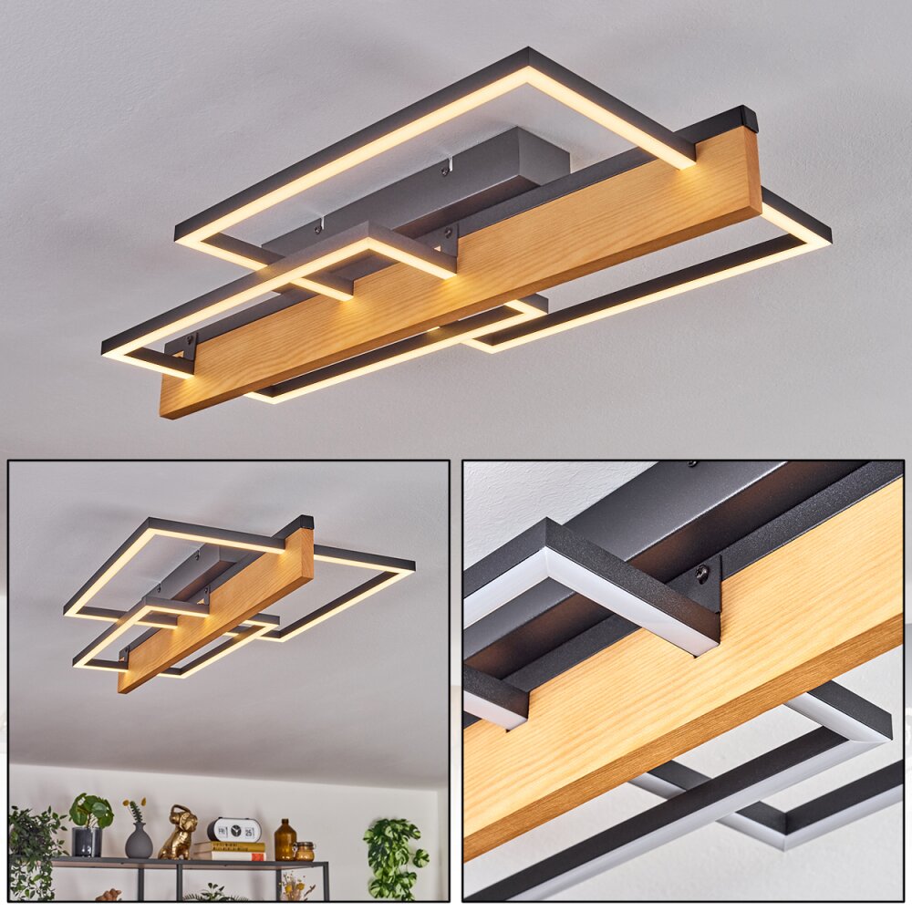 Pompu Plafondlamp LED Natuurlijke kleuren, Zwart, 1-licht main product photo