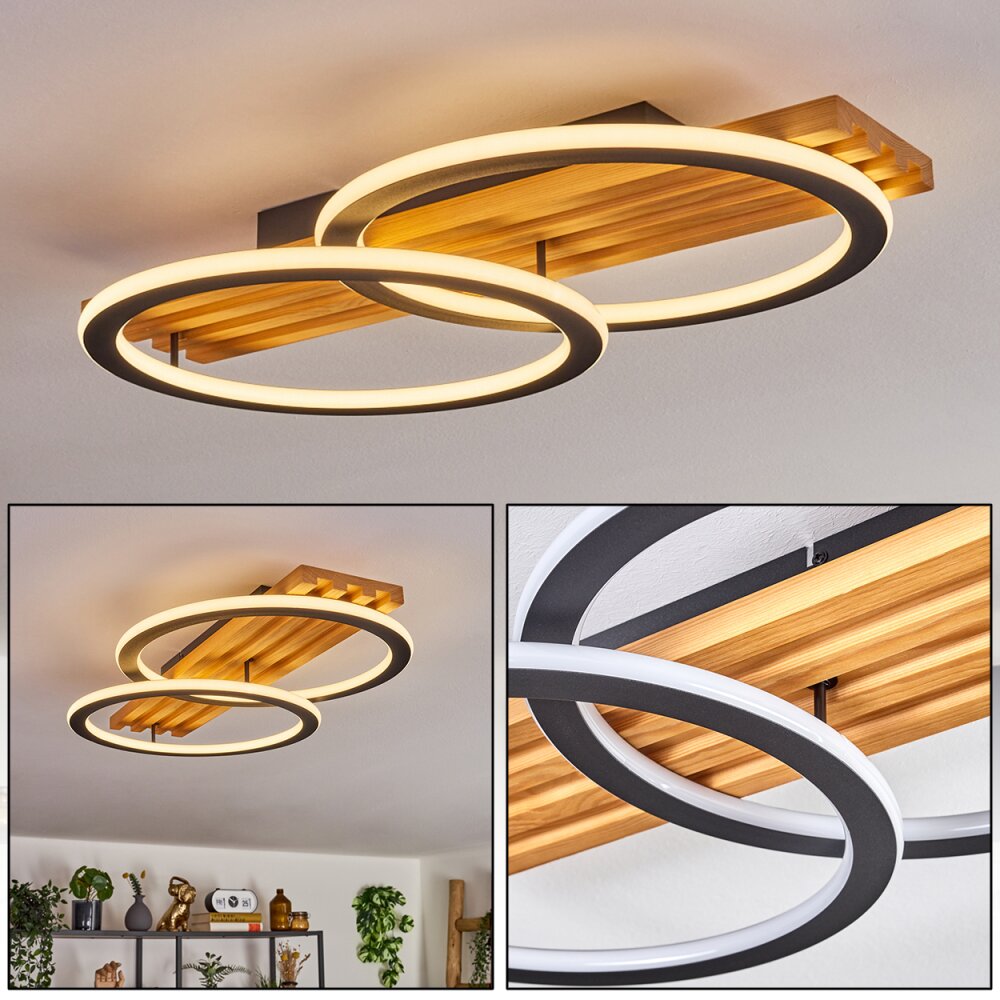 Pompu Plafondlamp LED Natuurlijke kleuren, Zwart, 1-licht main product photo