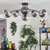Gastor Plafondlamp 74 cm Chroom, Duidelijk, Rookkleurig, 6-lichts