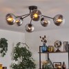 Gastor Plafondlamp 74 cm Chroom, Duidelijk, Rookkleurig, 6-lichts