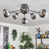 Gastor Plafondlamp 74 cm Chroom, Duidelijk, Rookkleurig, 6-lichts