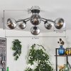 Gastor Plafondlamp 74 cm Chroom, Duidelijk, Rookkleurig, 6-lichts