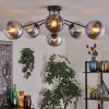Gastor Plafondlamp 74 cm Chroom, Duidelijk, Rookkleurig, 6-lichts