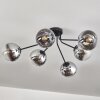 Gastor Plafondlamp 74 cm Chroom, Duidelijk, Rookkleurig, 6-lichts