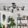 Gastor Plafondlamp 74 cm Chroom, Duidelijk, Rookkleurig, 6-lichts