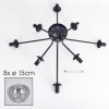 Gastor Plafondlamp 87 cm Duidelijk, Rookkleurig, 8-lichts