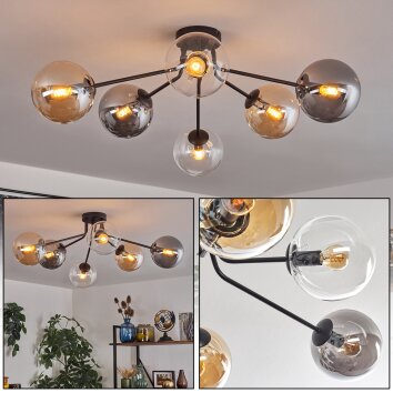 Gastor Plafondlamp 74 cm Amber, Duidelijk, Rookkleurig, 6-lichts