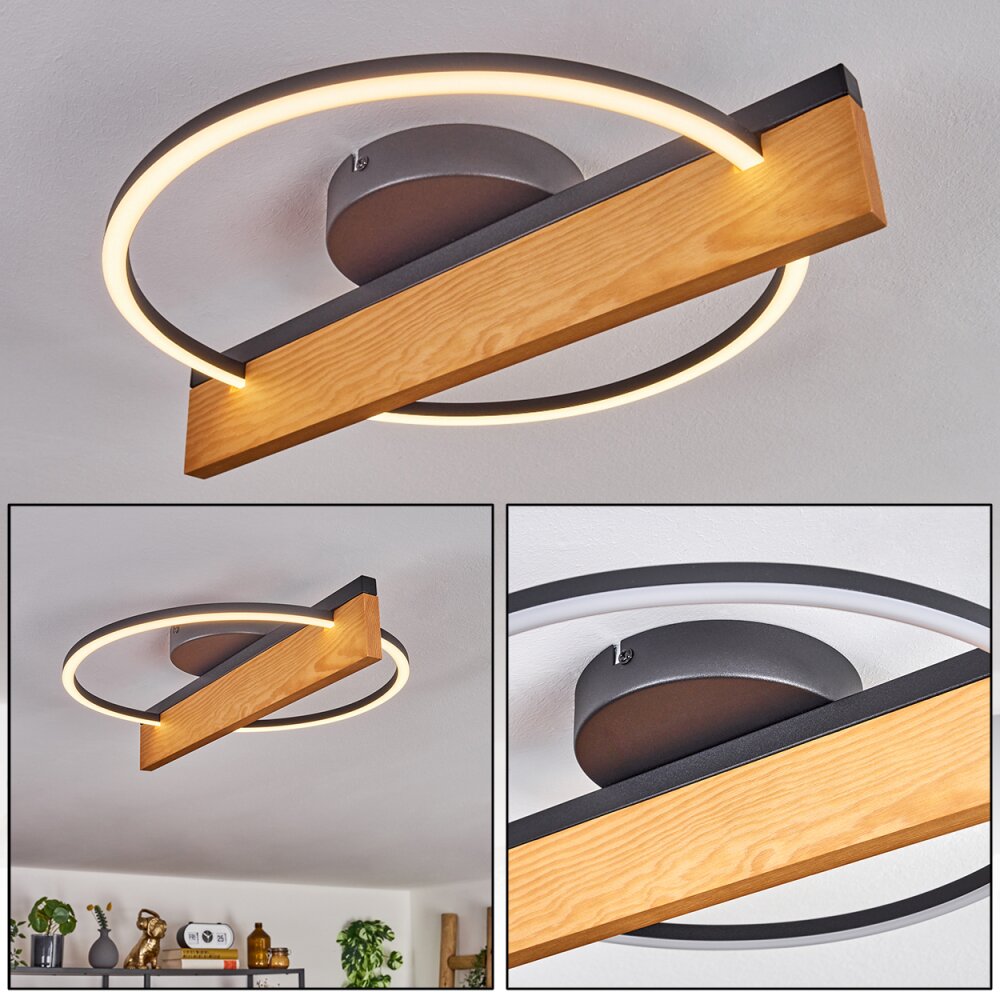 Pompu Plafondlamp LED Natuurlijke kleuren, Zwart, 1-licht main product photo