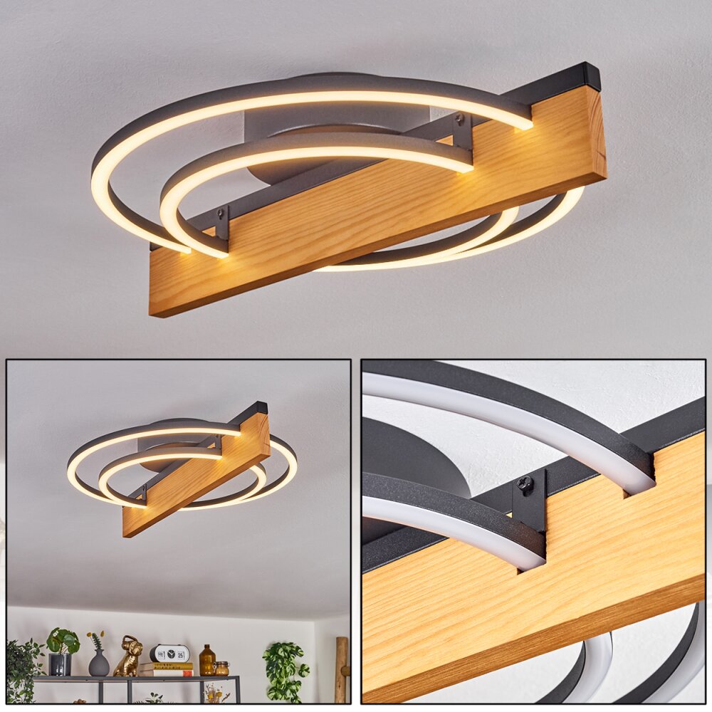 Pompu Plafondlamp LED Natuurlijke kleuren, Zwart, 1-licht main product photo