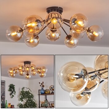 Gastor Plafondlamp Amber, Duidelijk, 12-lichts Gastor Plafondlamp Amber, Duidelijk, 12-lichts